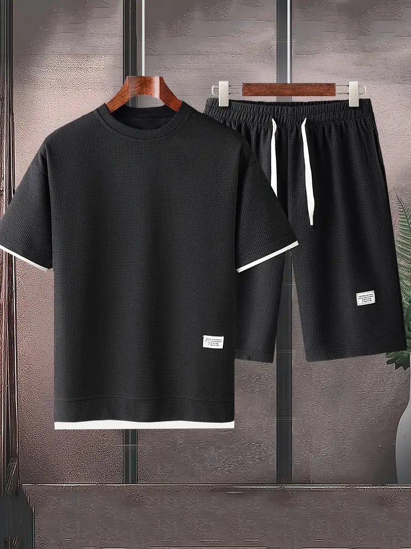 Freire - Camiseta Texturizada y Short Con Cordón