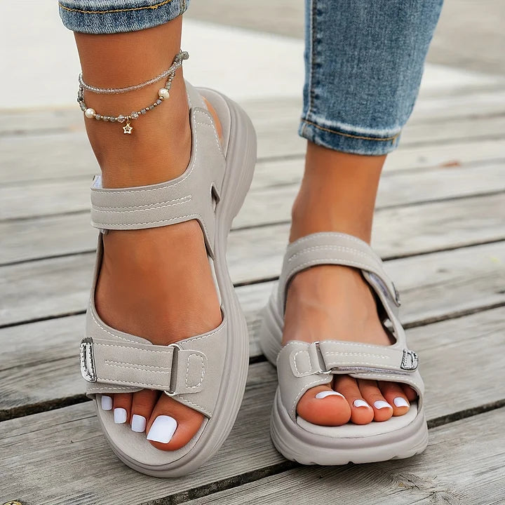 Shanyel | Sandalias De Mujer Con Puntera Abierta Y Cierre De Velcro