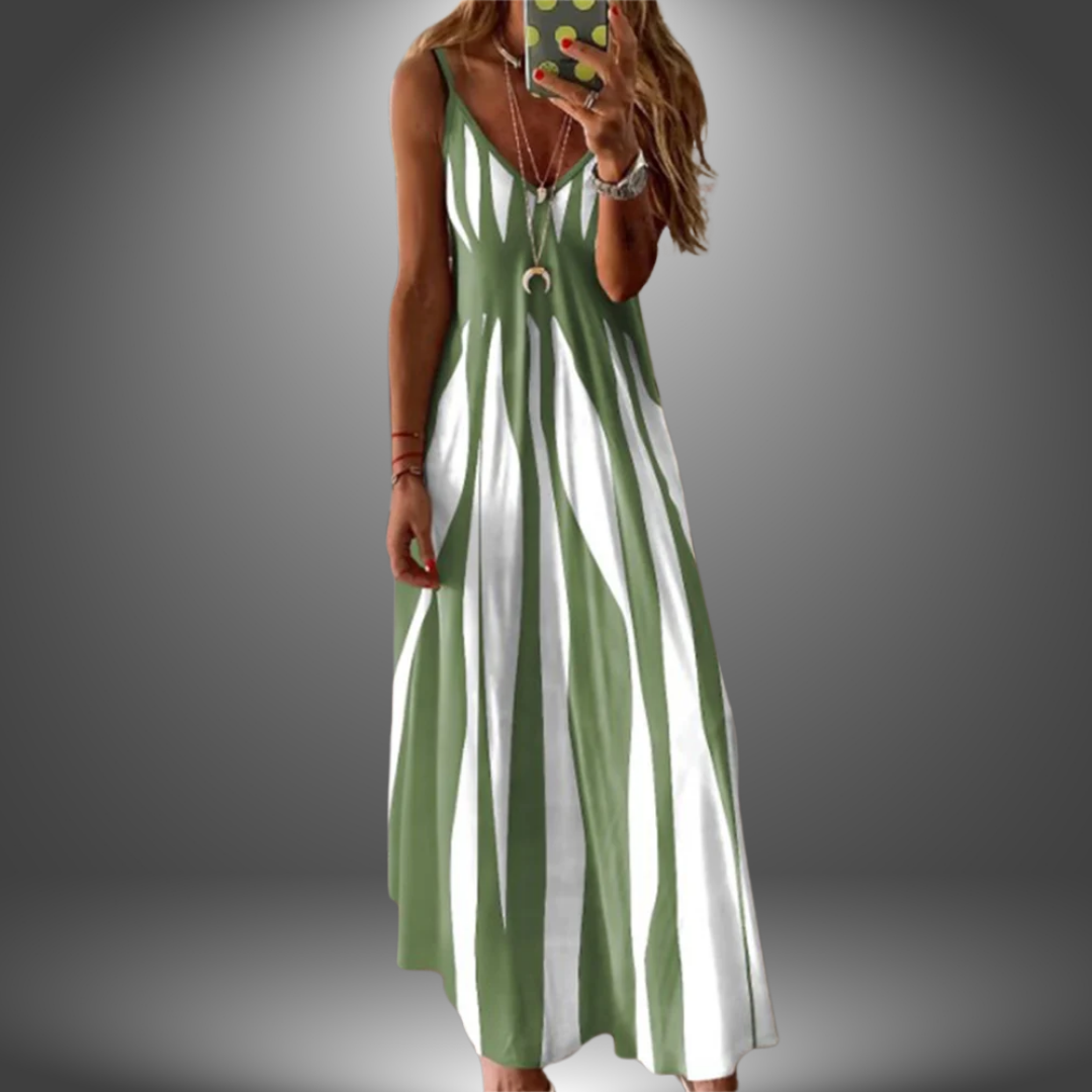 Angela | Vestido Largo Tirantes Estampado