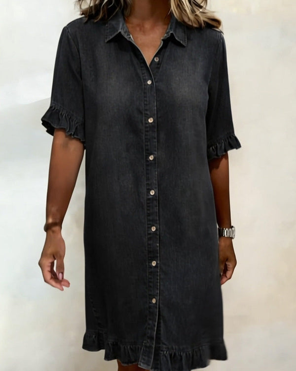 Ndapewa | Vestido Camisero Con Botones Y Volantes
