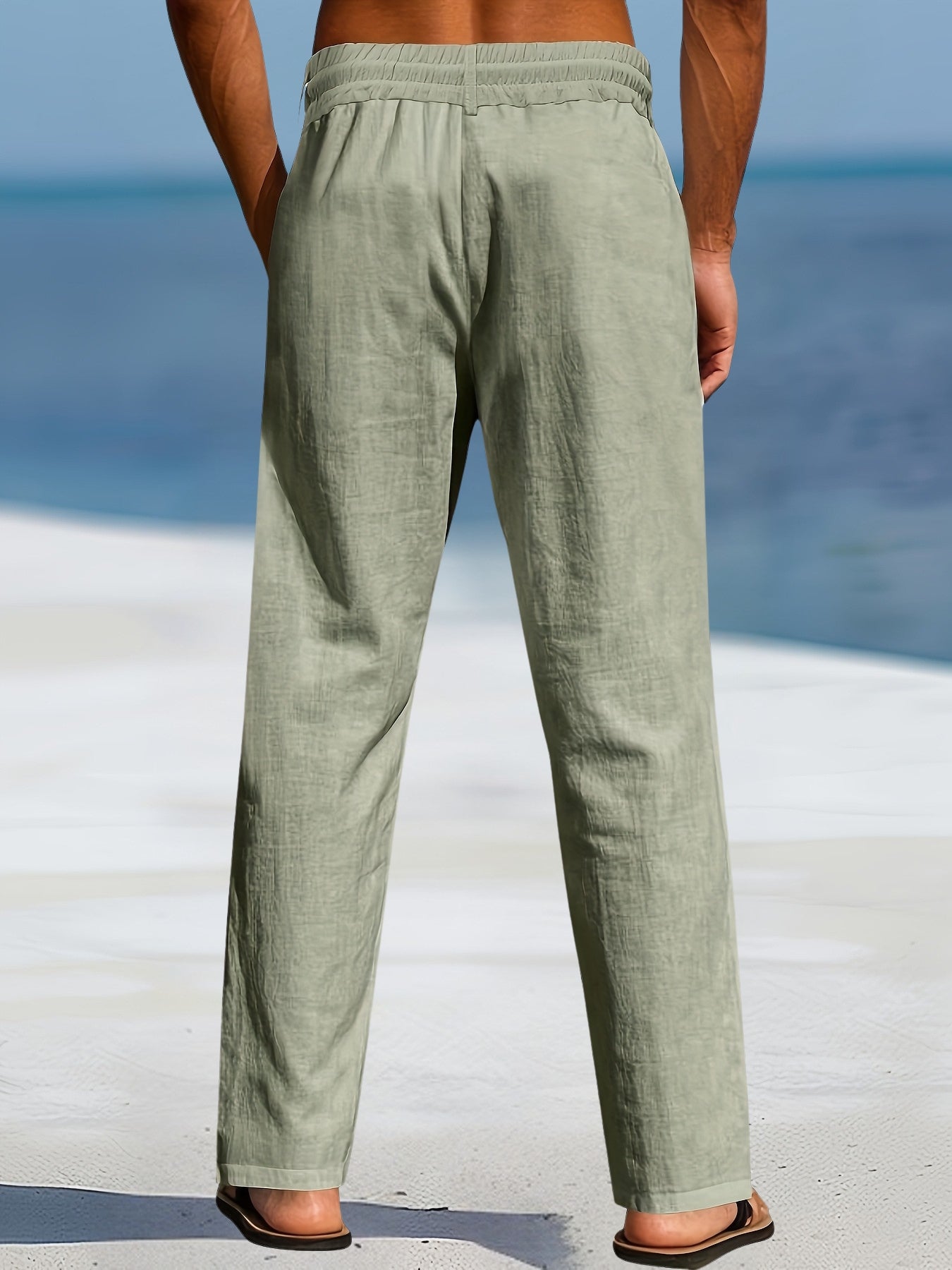 Aznar - Pantalón recto de lino con Cordón