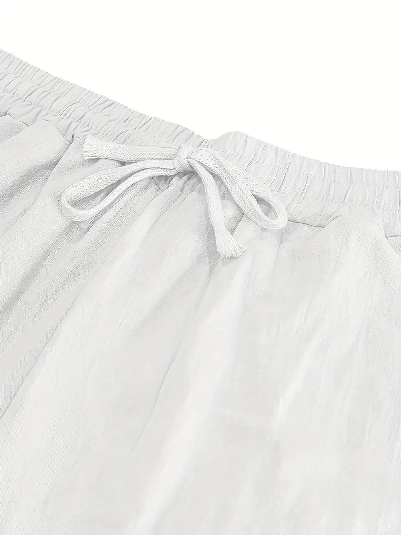 Babaev | Pantalones Anchos de Lino Con Cordón