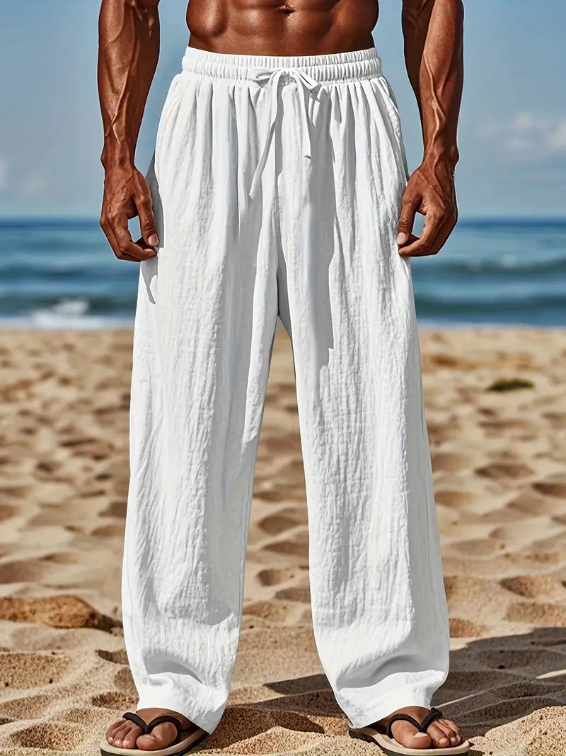 Babaev | Pantalones Anchos de Lino Con Cordón