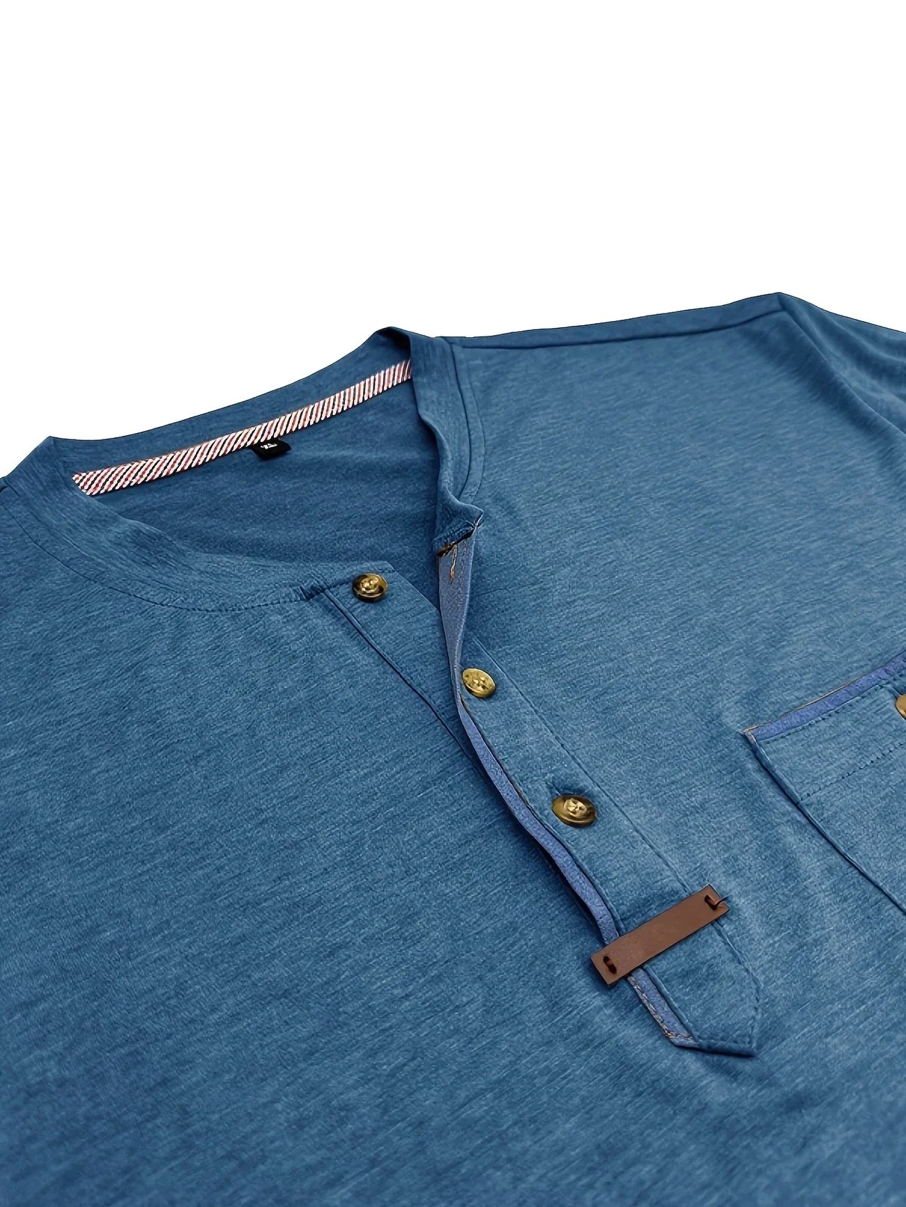 Saxon | Camiseta Henley de Manga Corta con Bolsillo