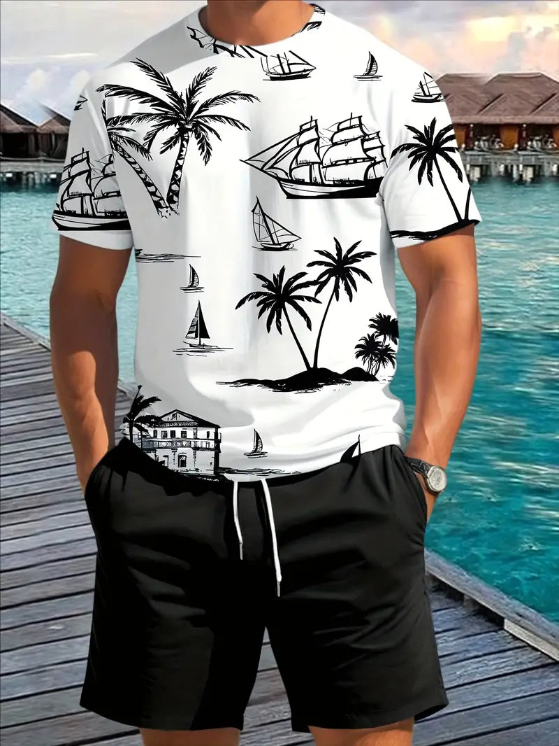 Barea | Conjunto Camiseta Tropical Y Shorts