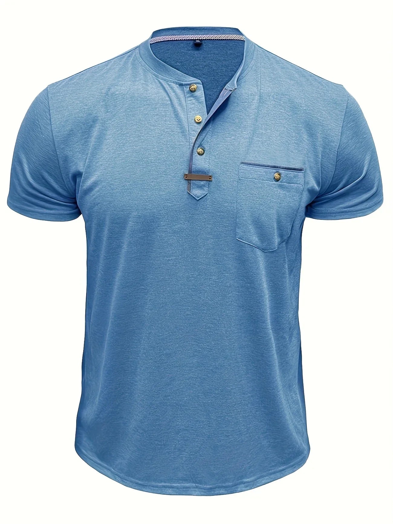 Saxon | Camiseta Henley de Manga Corta con Bolsillo