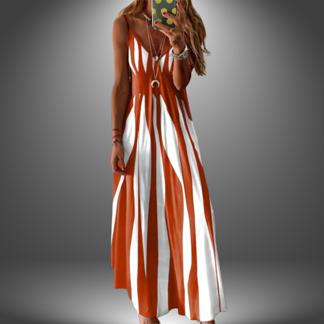 Angela | Vestido Largo Tirantes Estampado