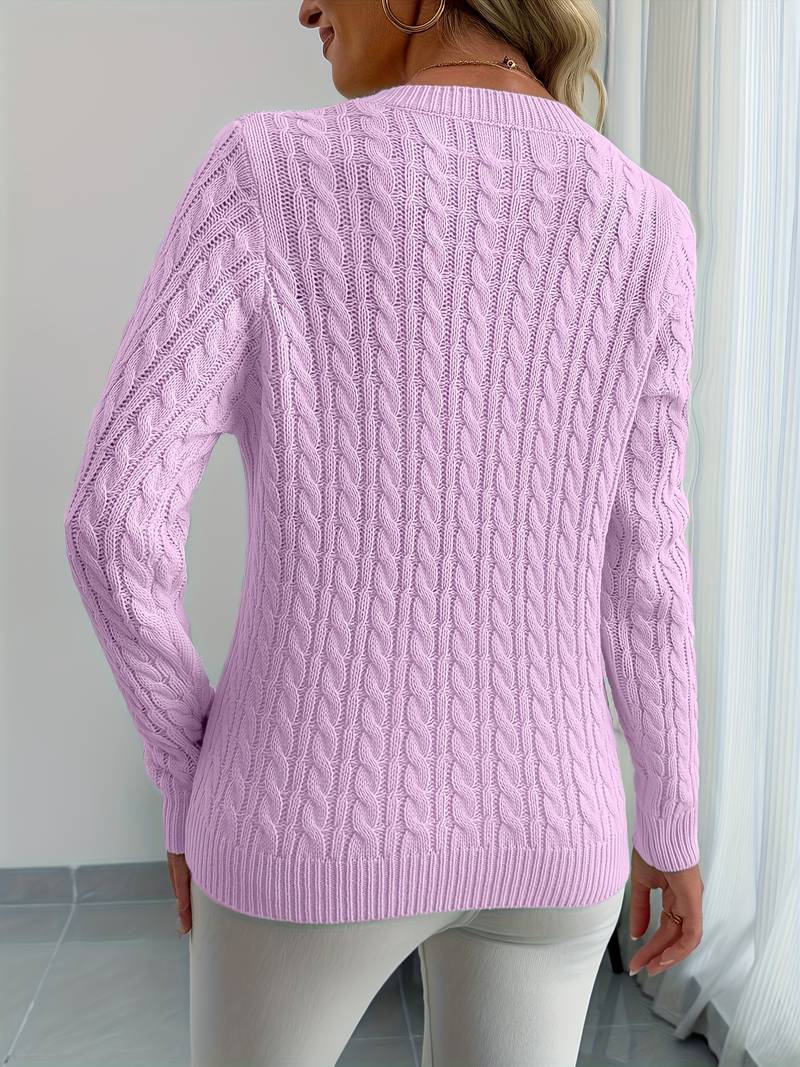 Zivah | Jersey De Manga Larga Con Cuello en V Y Punto Trenzado