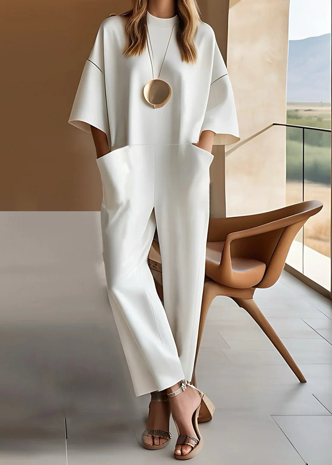 Elizina | Conjunto Mujer Dos Piezas Pantalón Ancho