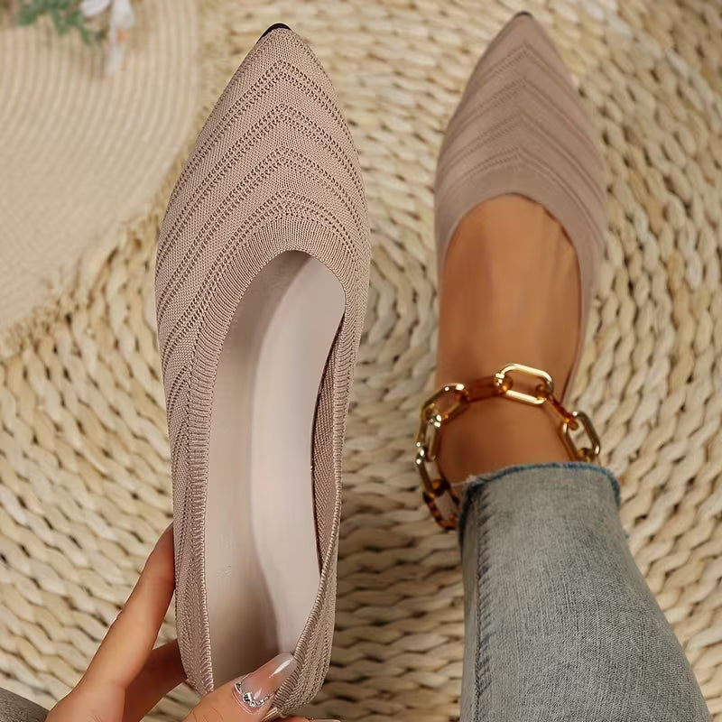 Mikya - Bailarinas Sin Cordones de Punto Con Punta Afilada
