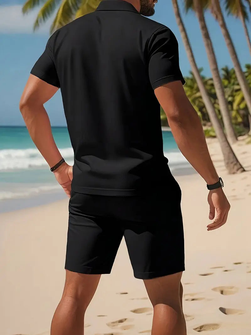 Kelvin | Conjunto De Polo Y Pantalones Cortos Con Textura