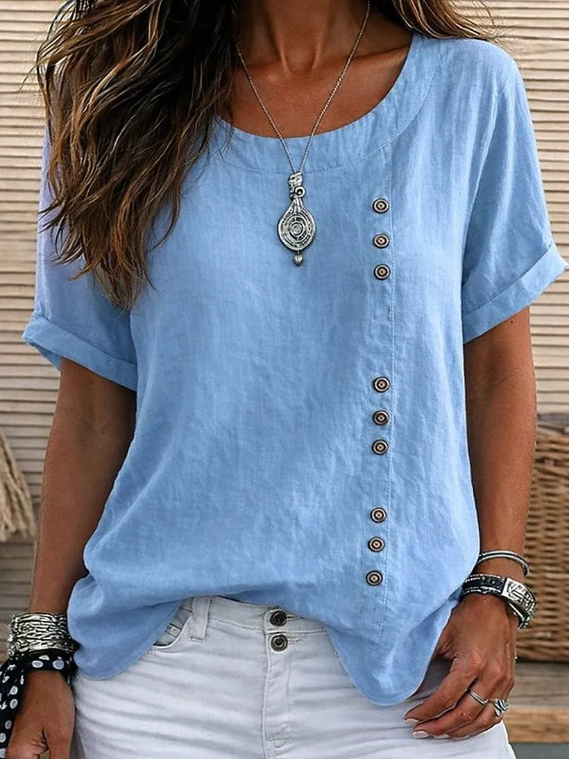Mickale | Blusa de Manga Corta con Botones