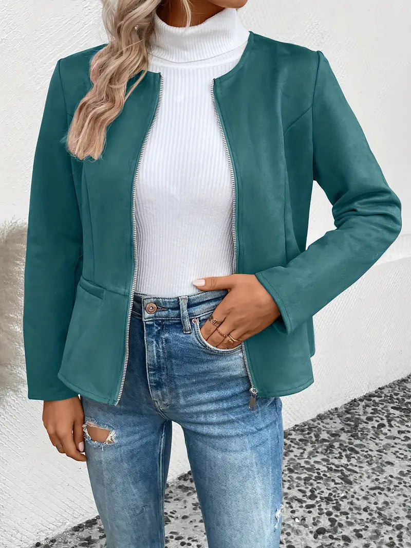 Roksana | Chaqueta Entallada de Manga Larga Con Cremallera
