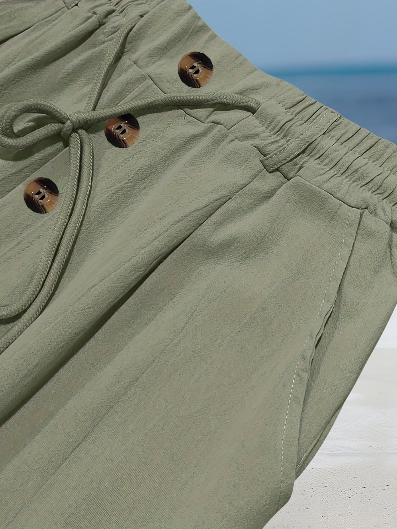 Aznar - Pantalón recto de lino con Cordón