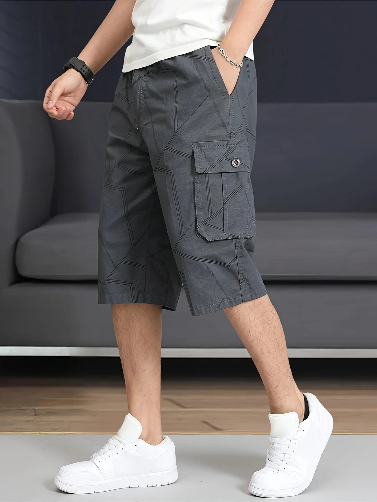 Hazlewood | Bermuda Larga Hombre Cargo Algodón