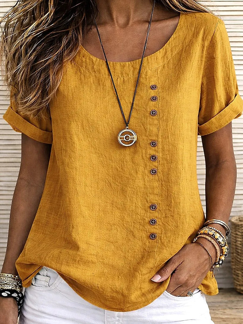 Mickale | Blusa de Manga Corta con Botones