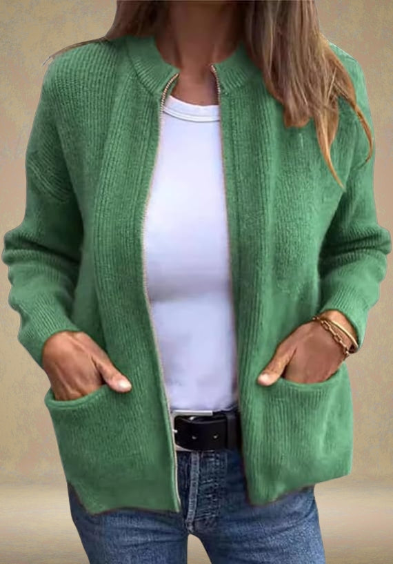 Marsha | Cárdigan De Punto Acanalado Con Cremallera
