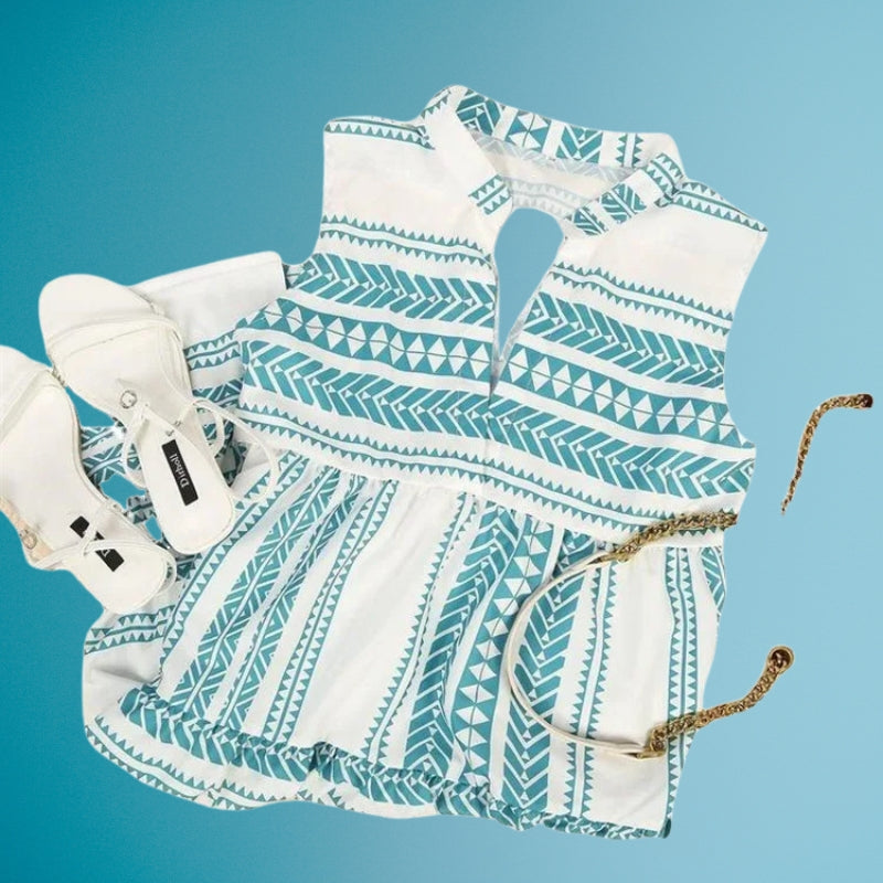Lylah | Vestido de Verano Sin Mangas Con Estampado y Cuello en V