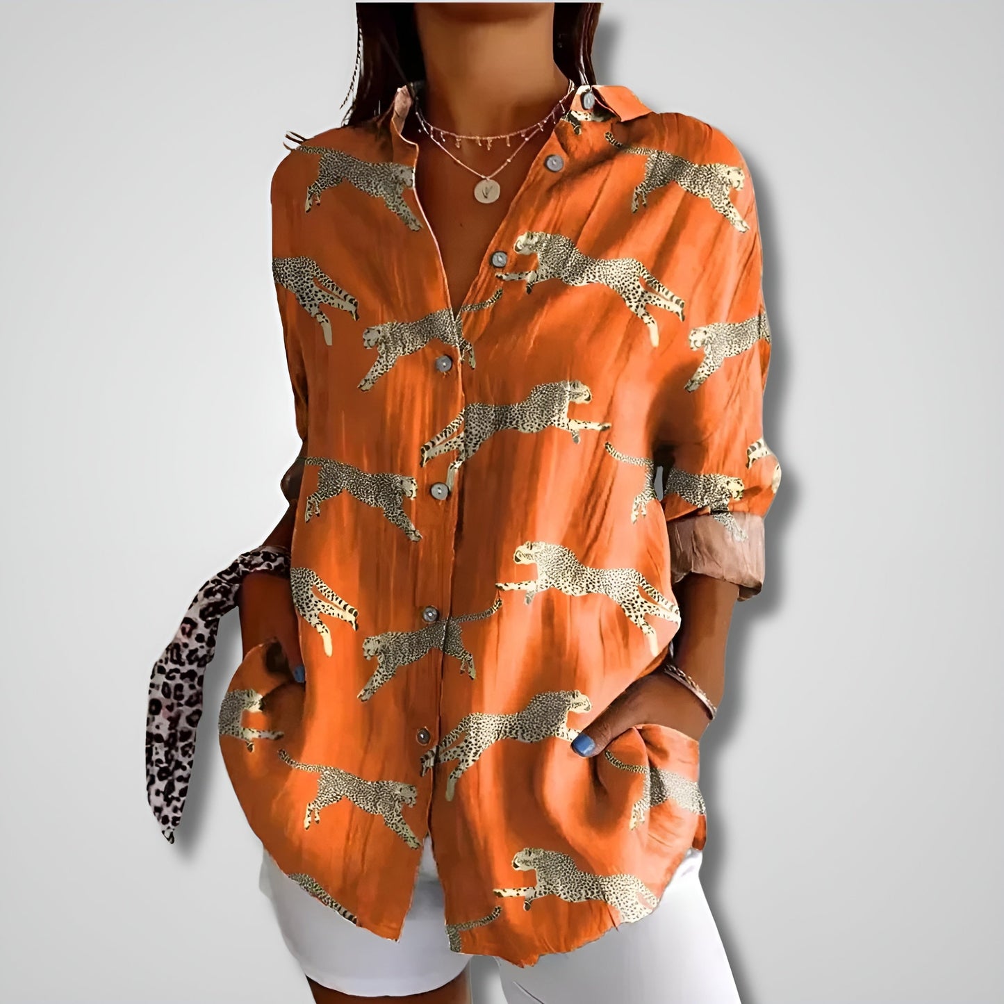 Shalom | Blusa Estampada de Manga Larga con Botones