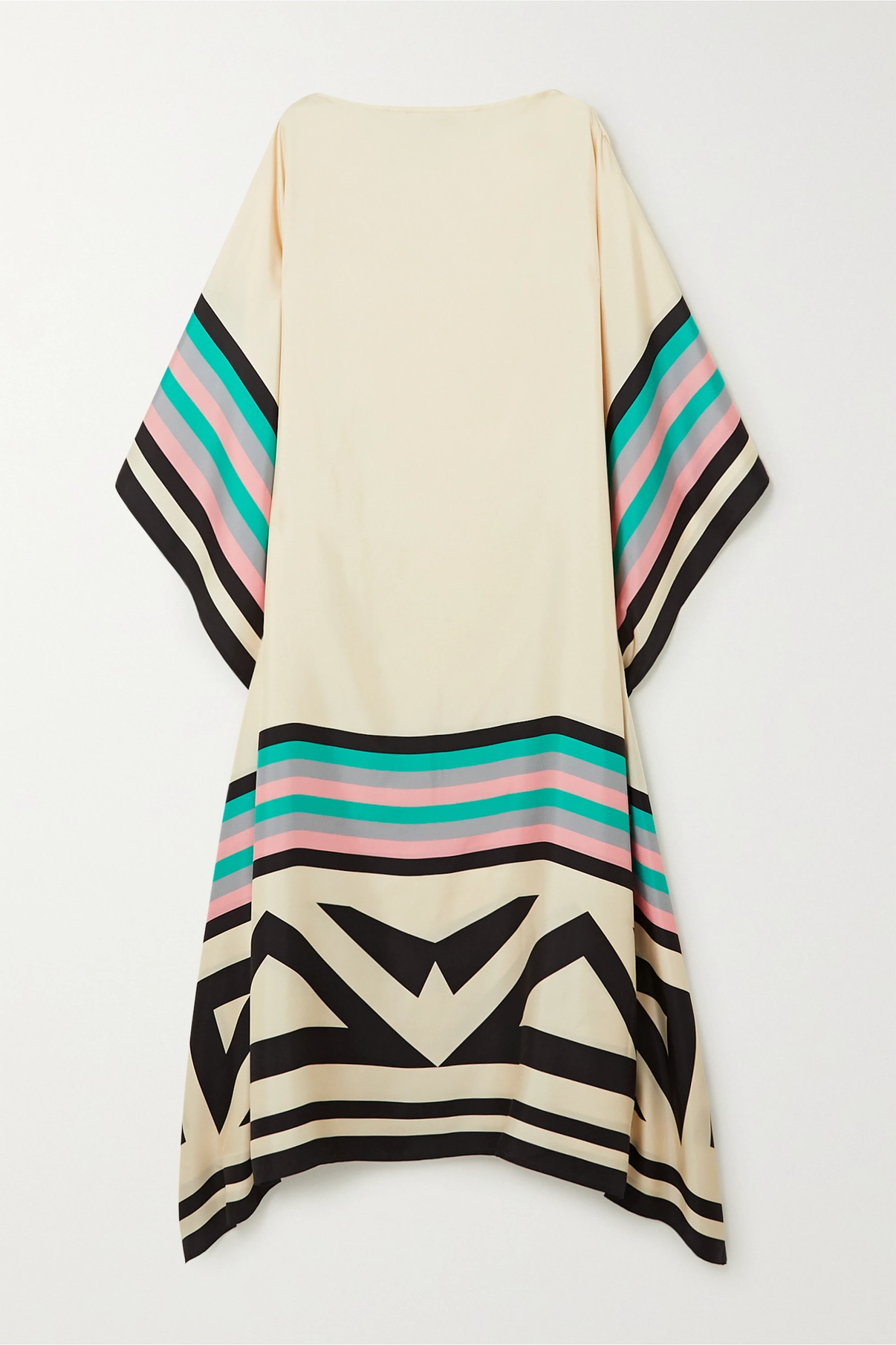 Shraddha | Vestido Maxi Caftán Con Estampado de Rayas Patchwork