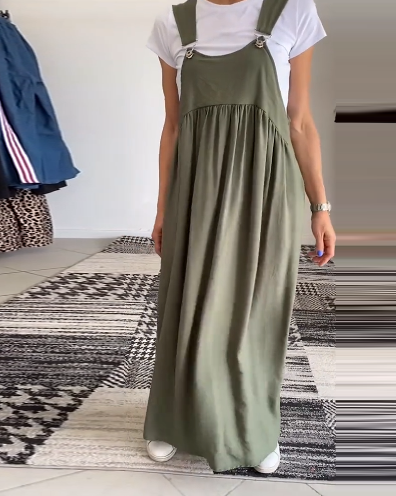 Marleen | Vestido Tipo Pichi Largo Con Tirantes Anchos
