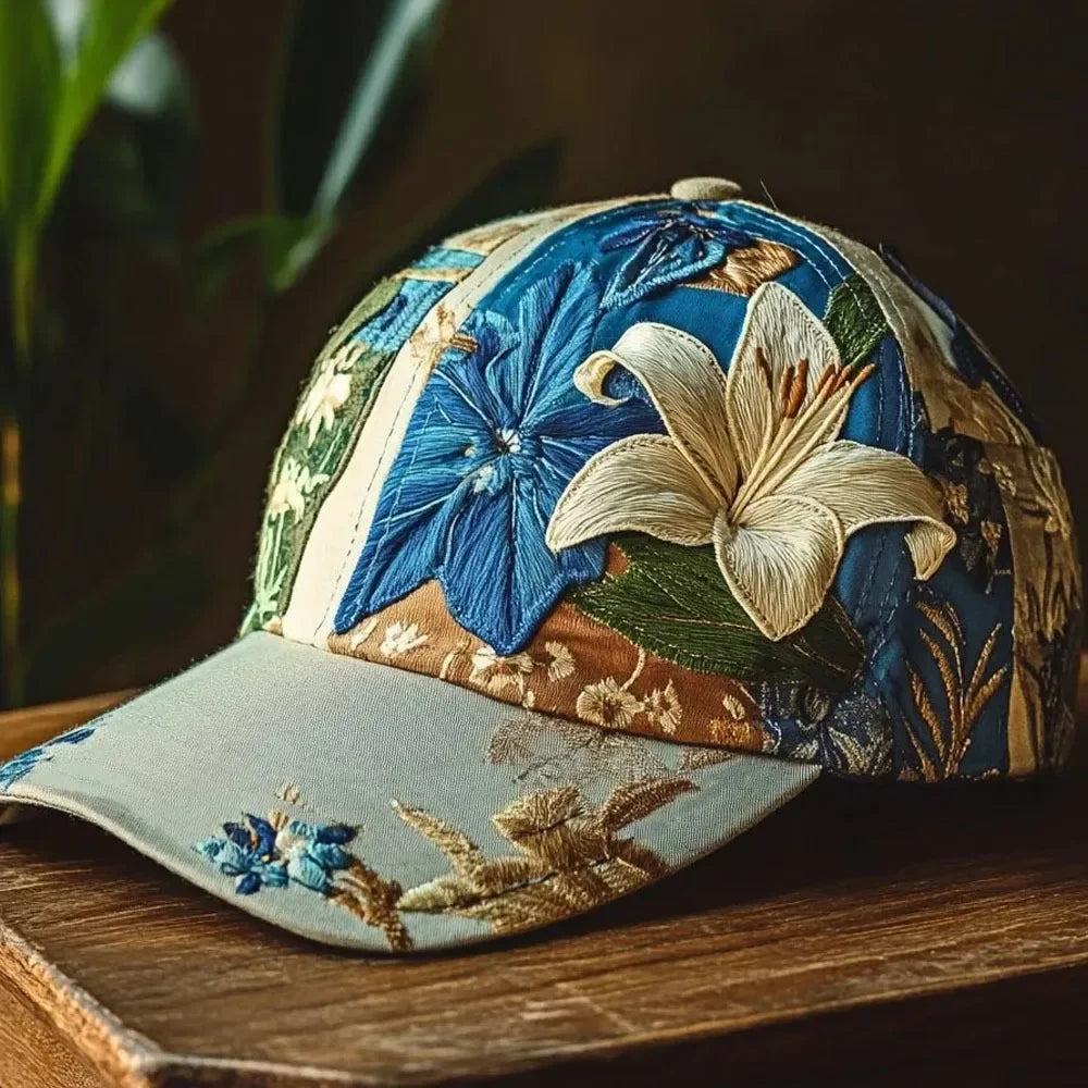 Virinia - Embroidered Floral Baseball Cap