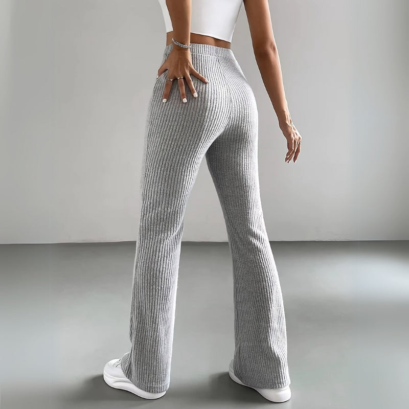 Kathrine | Pantalones De Punto Acampanados De Cintura Alta