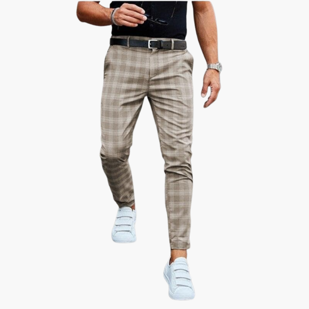Karey - Pantalones de Corte Ajustado a Cuadros