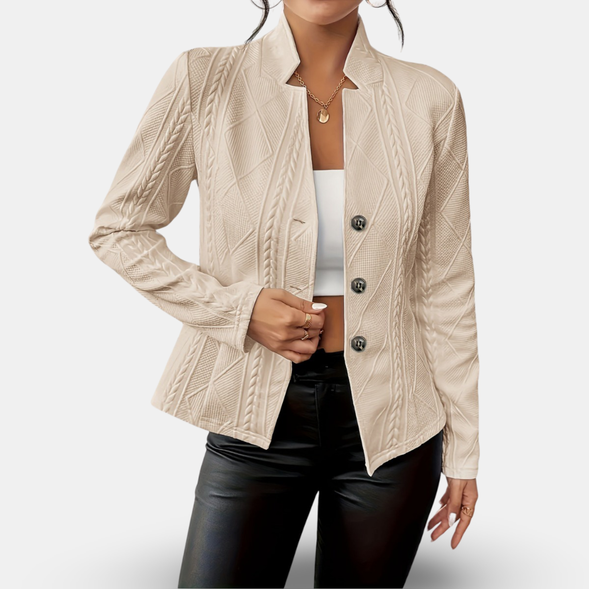 Lynn | Blazer De Manga Larga Con Textura Y Tres Botones