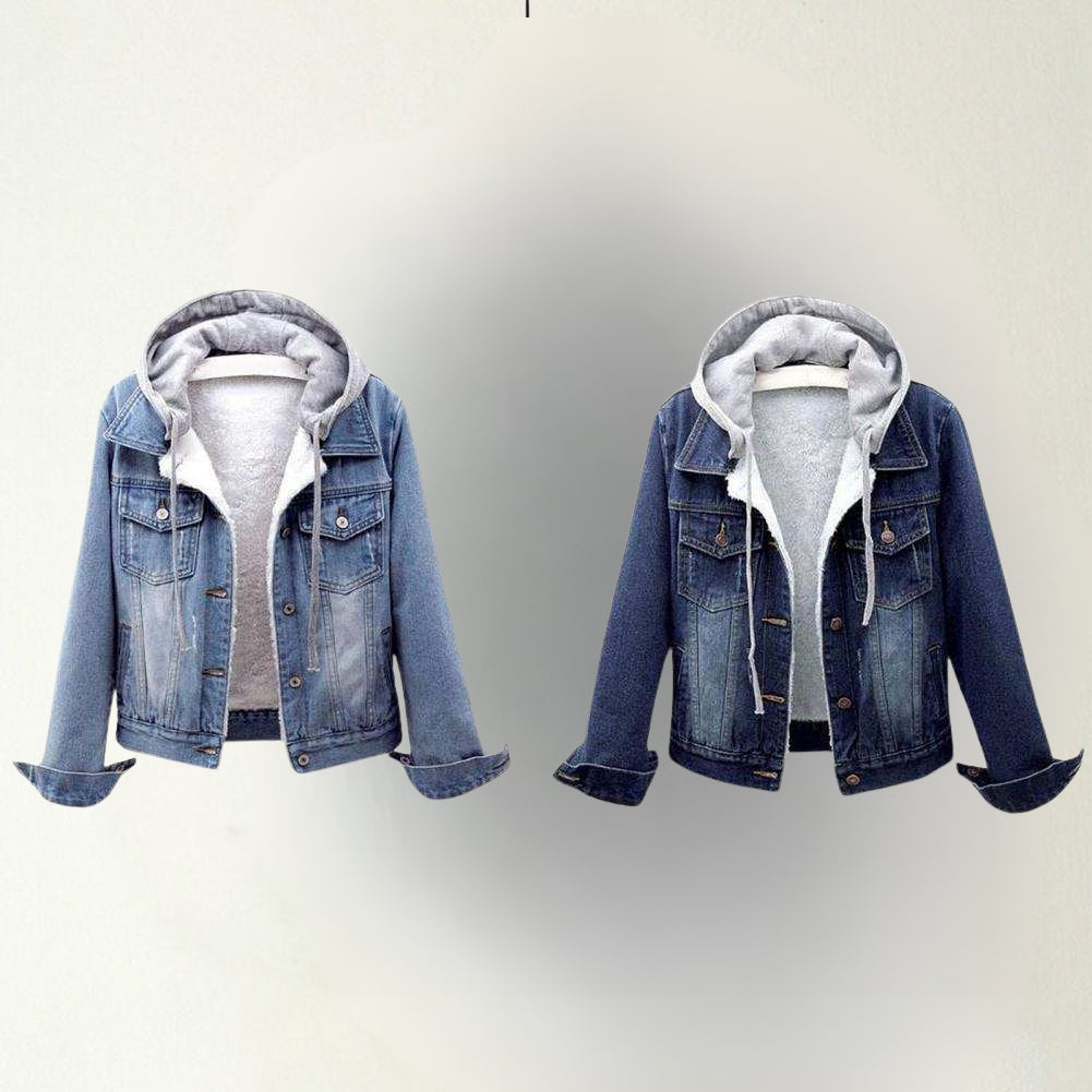 Callina | Chaqueta de Manga Larga Con Capucha Estilo Vaquero y Bolsillos
