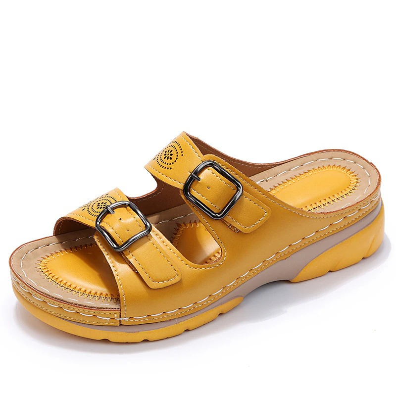 Solena | Sandalias de punta abierta con doble hebilla