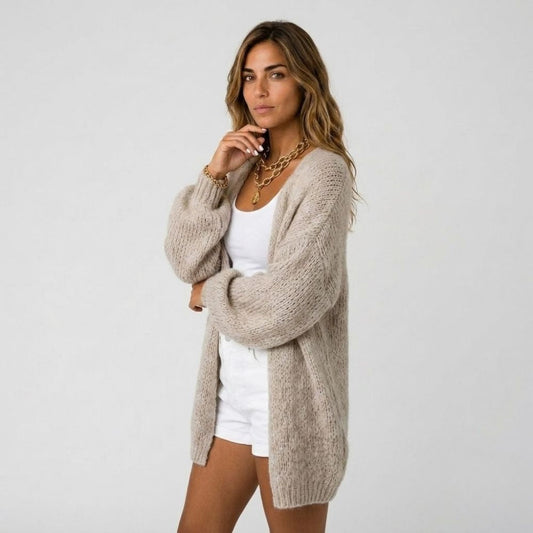 Christie | Cardigan de punto con mangas globo