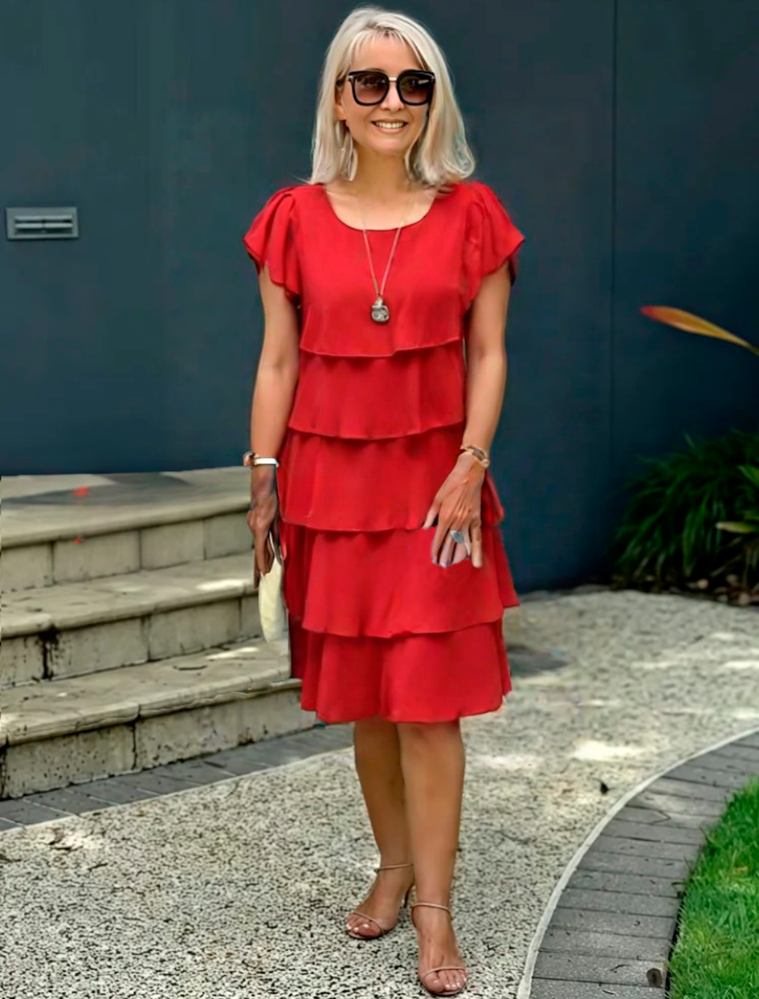 Ashfi | Vestido Midi Suelto Con Capas