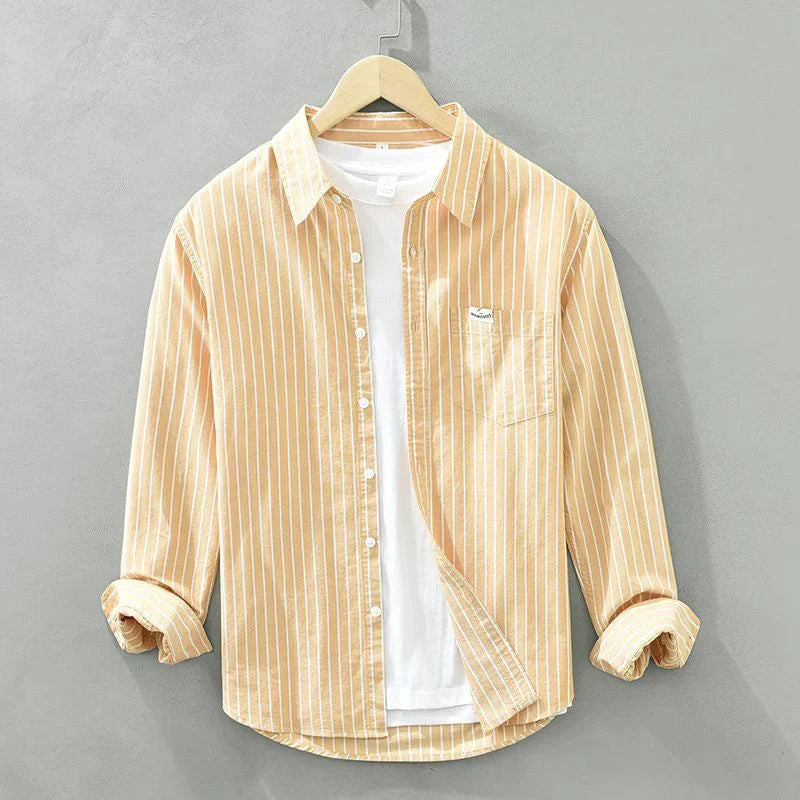 Edwin | Camisa De Manga Larga a Rayas Con Botones