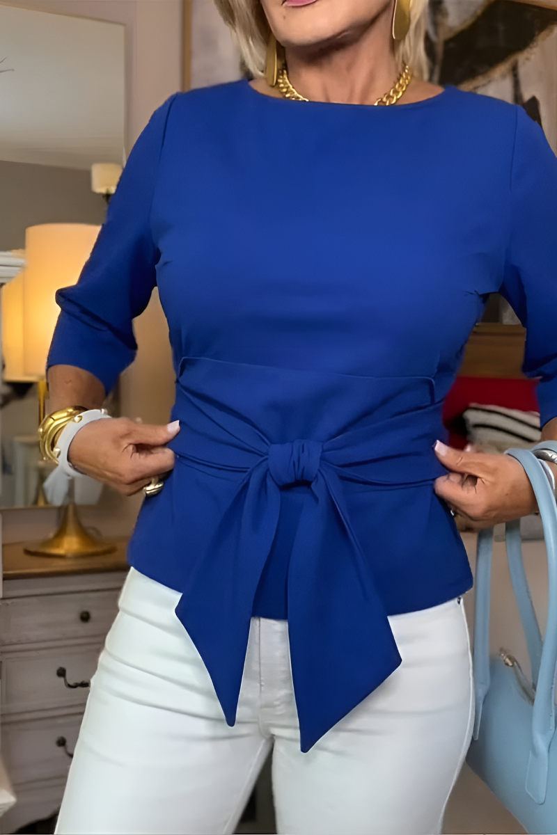 Shaniera | Blusa Con Lazo Delantero Y Mangas Tres Cuartos