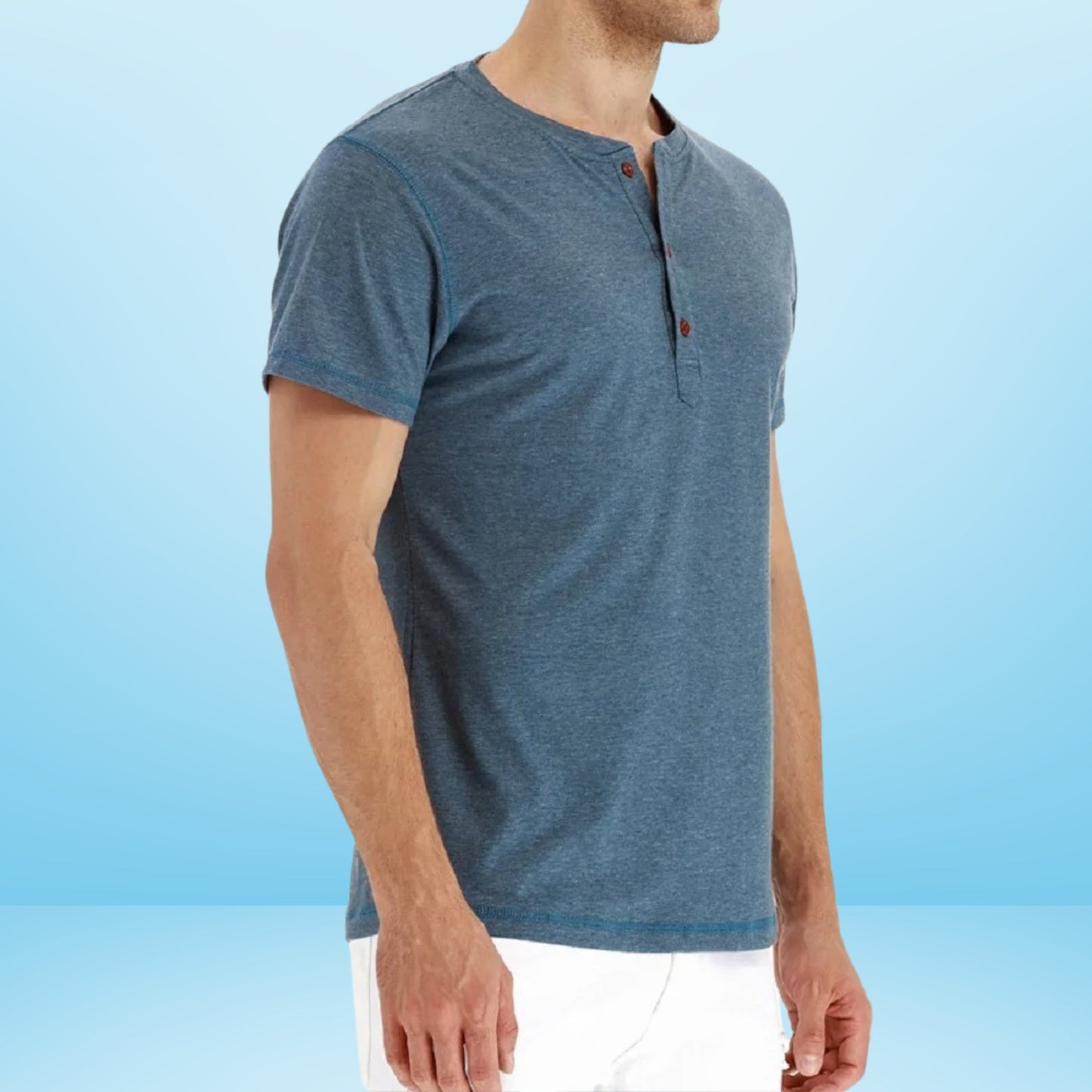 Bilgert | Camiseta Henley de Manga Corta Lisa