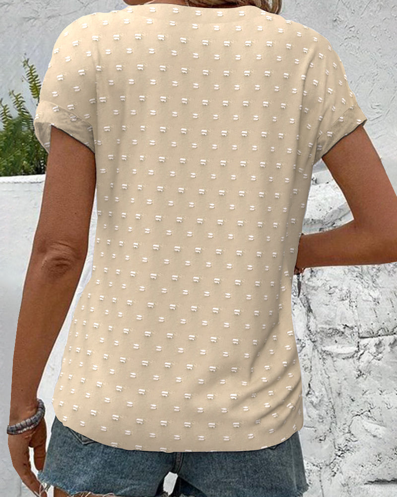 Nariya | Blusa Estampada De Manga Corta Cuello en V Y Botones en La Parte Delantera
