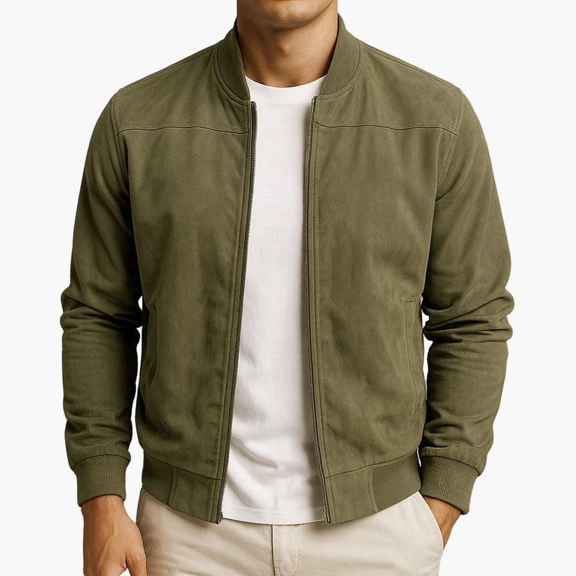 Guenter | Chaqueta estilo ante con cierre frontal