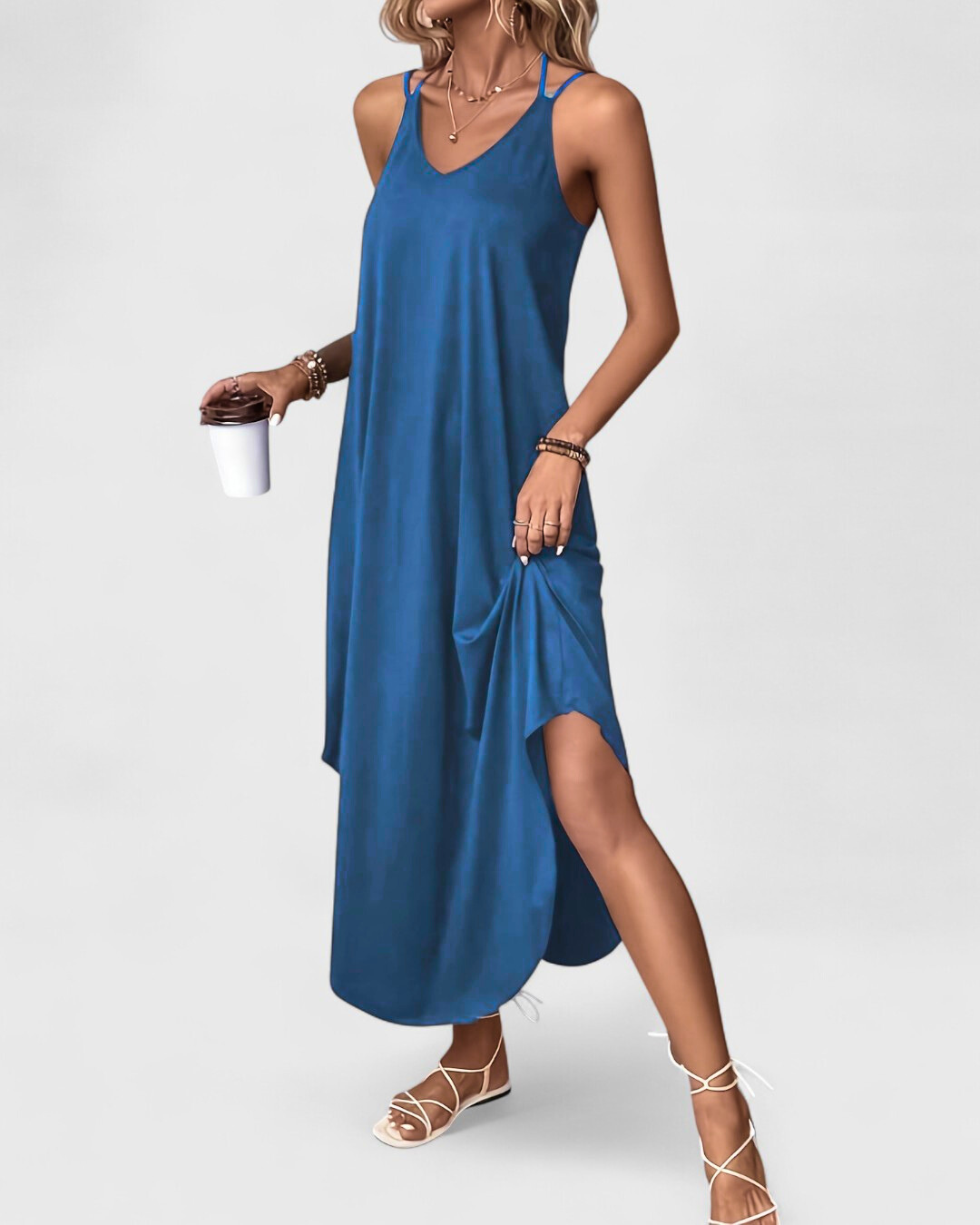 Tracie | Vestido Largo Sin Mangas Con Escote V