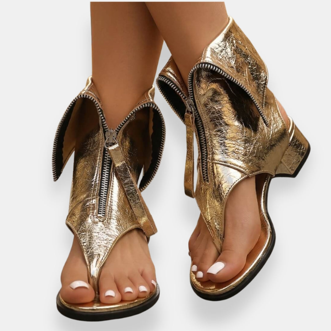 Sadiya | Sandalias de Tacón con Cremallera Frontal
