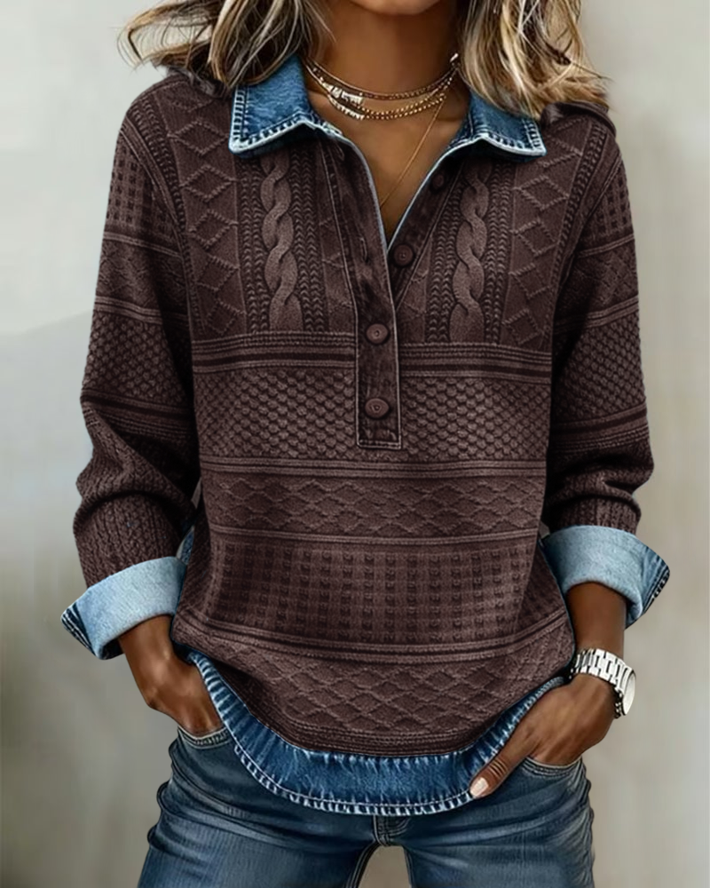 Melkorka | Sudadera Texturizada Con Botones Y Solapa
