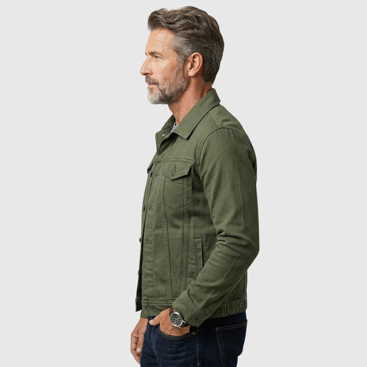 Brecao | Chaqueta de mezclilla clásica con botones