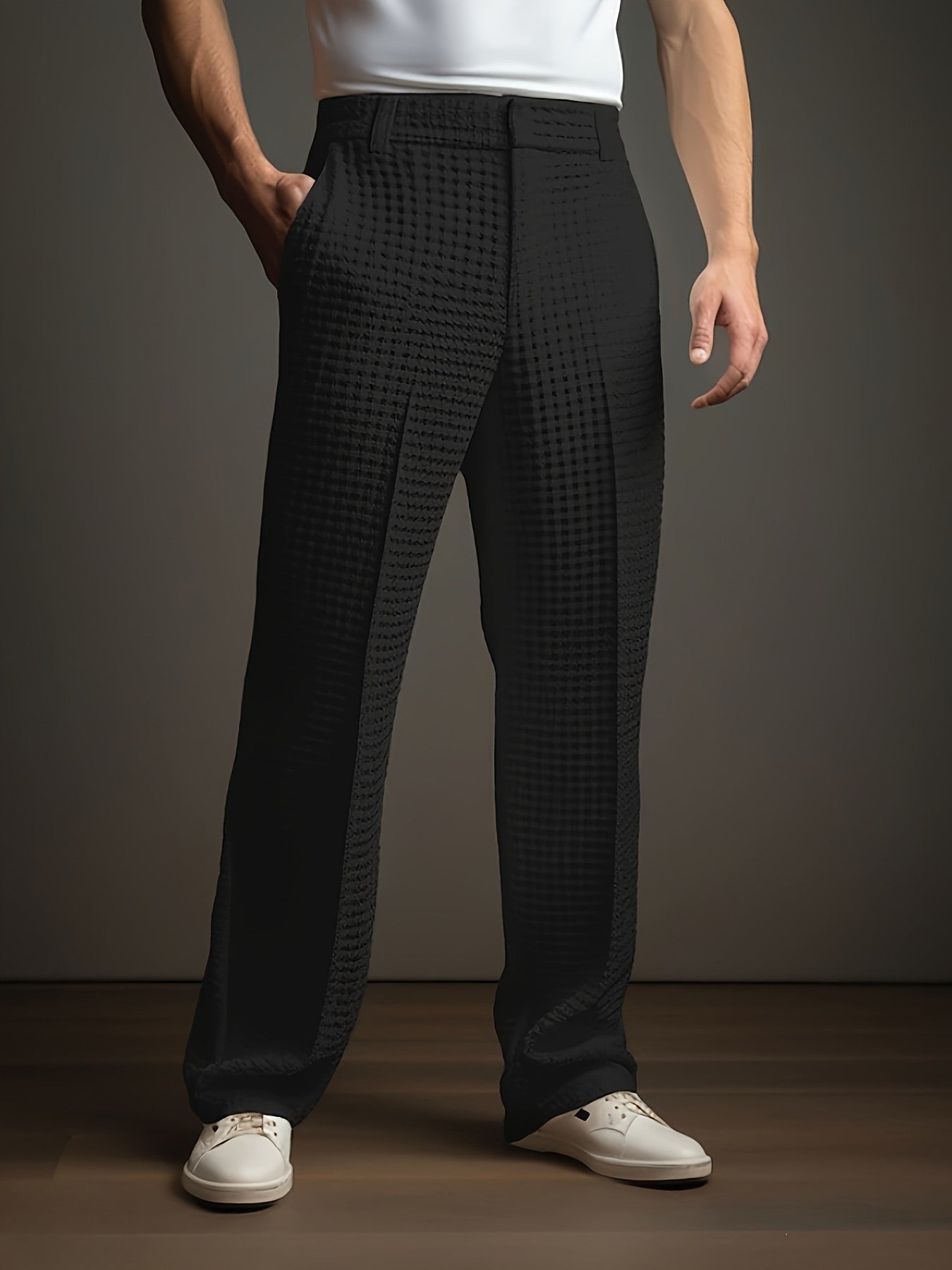 Harmen | Pantalones De Hombre De Corte Recto Con Textura