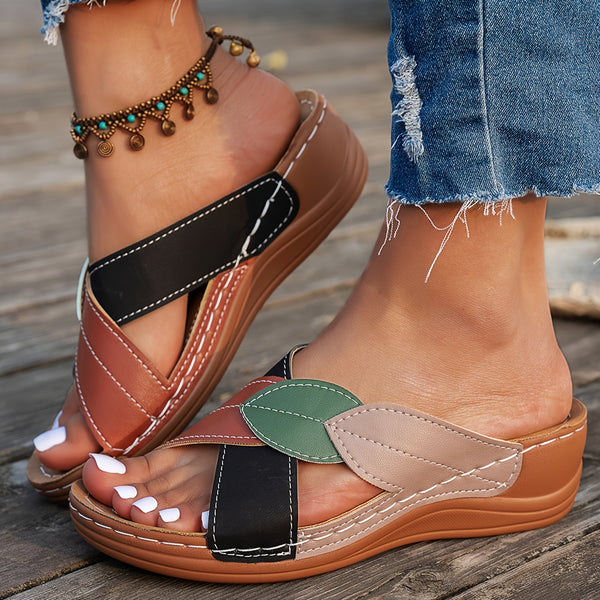 Eloina | Sandalias de Cuña Con Tiras Cruzadas