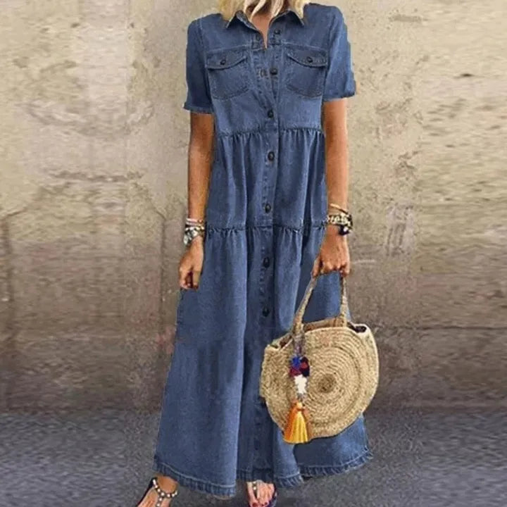 Gudelia | Vestido Camisero Largo Con Botones en La Parte Delantera