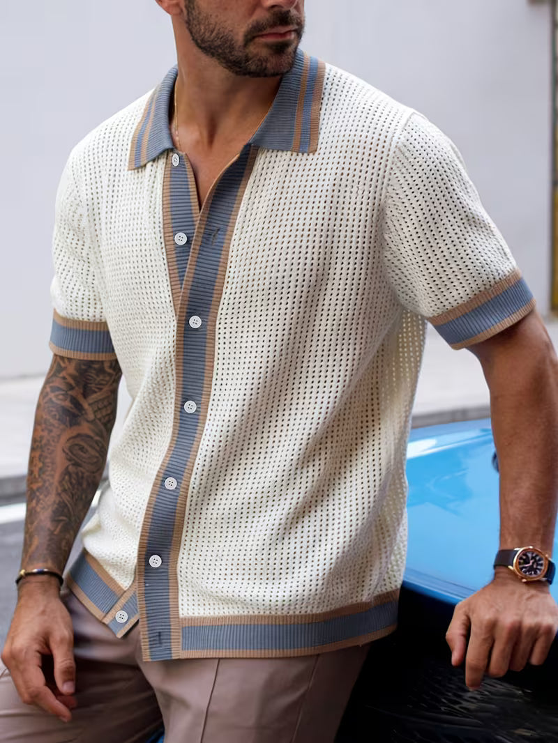 Walt | Camisa De Punto de Manga Corta Con Cuello Solapa