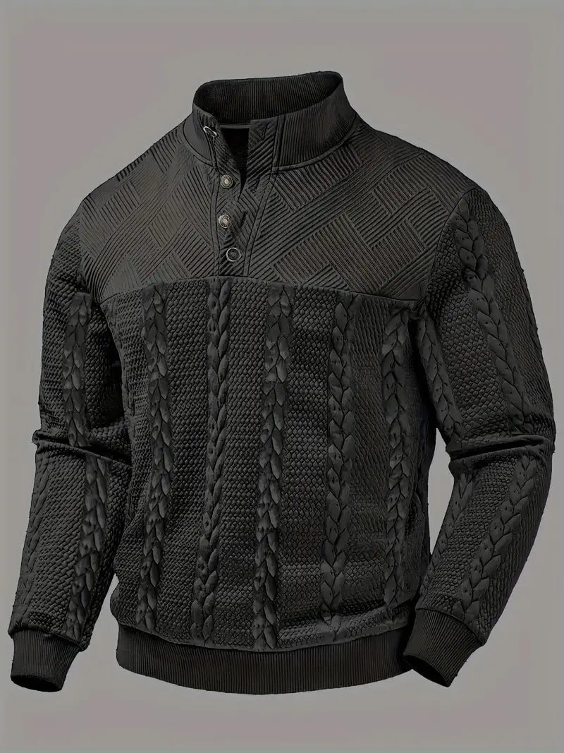 Dawson | Suéter Henley Texturizado de Manga Larga