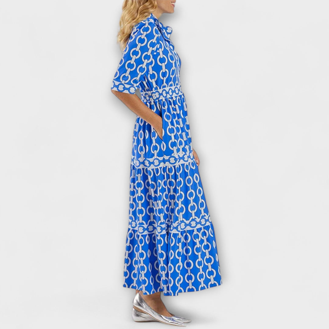 Stavroula | Vestido Midi Con Estampado de Cadenas