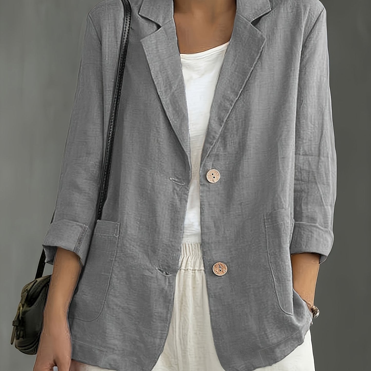 Jayde | Chaqueta Blazer Con Mangas Remangadas Y Bolsillos