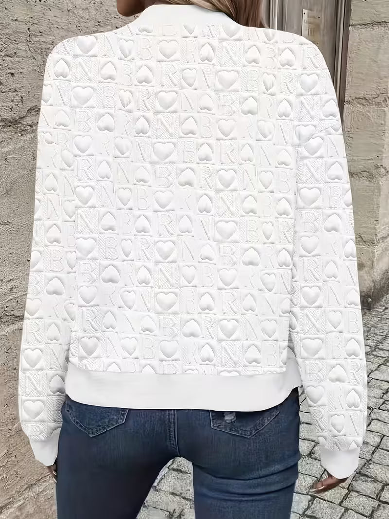 Mileisine | Chaqueta con Cremallera y Diseño de Corazón